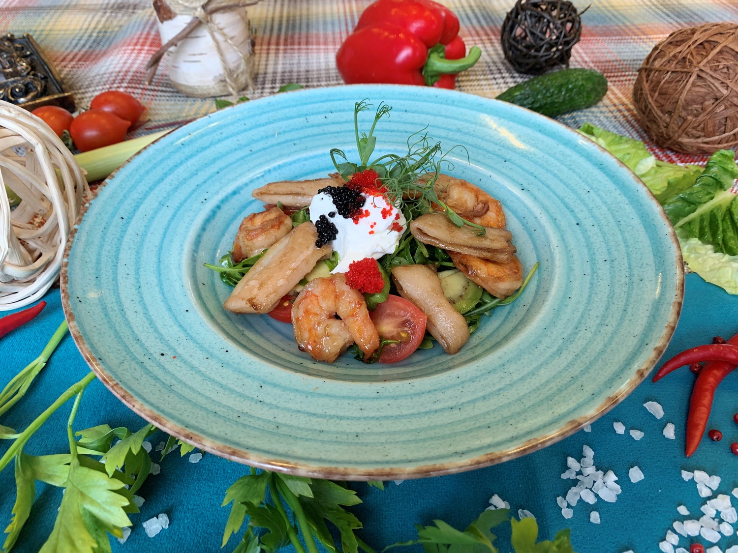 Морепродукты с руколой и творожным сыром,195г